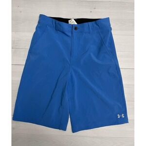 Under armour‎ boys blue button golf shorts size 16